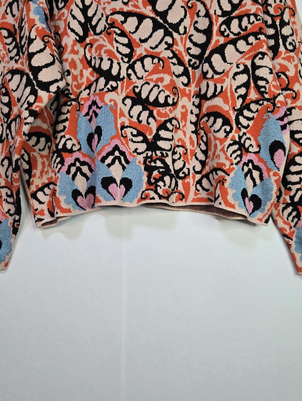 MAEVE Women Size XL Mock Neck L/Sl Heavy Winter Sweater, Abstract Print - Picture 9 of 12
